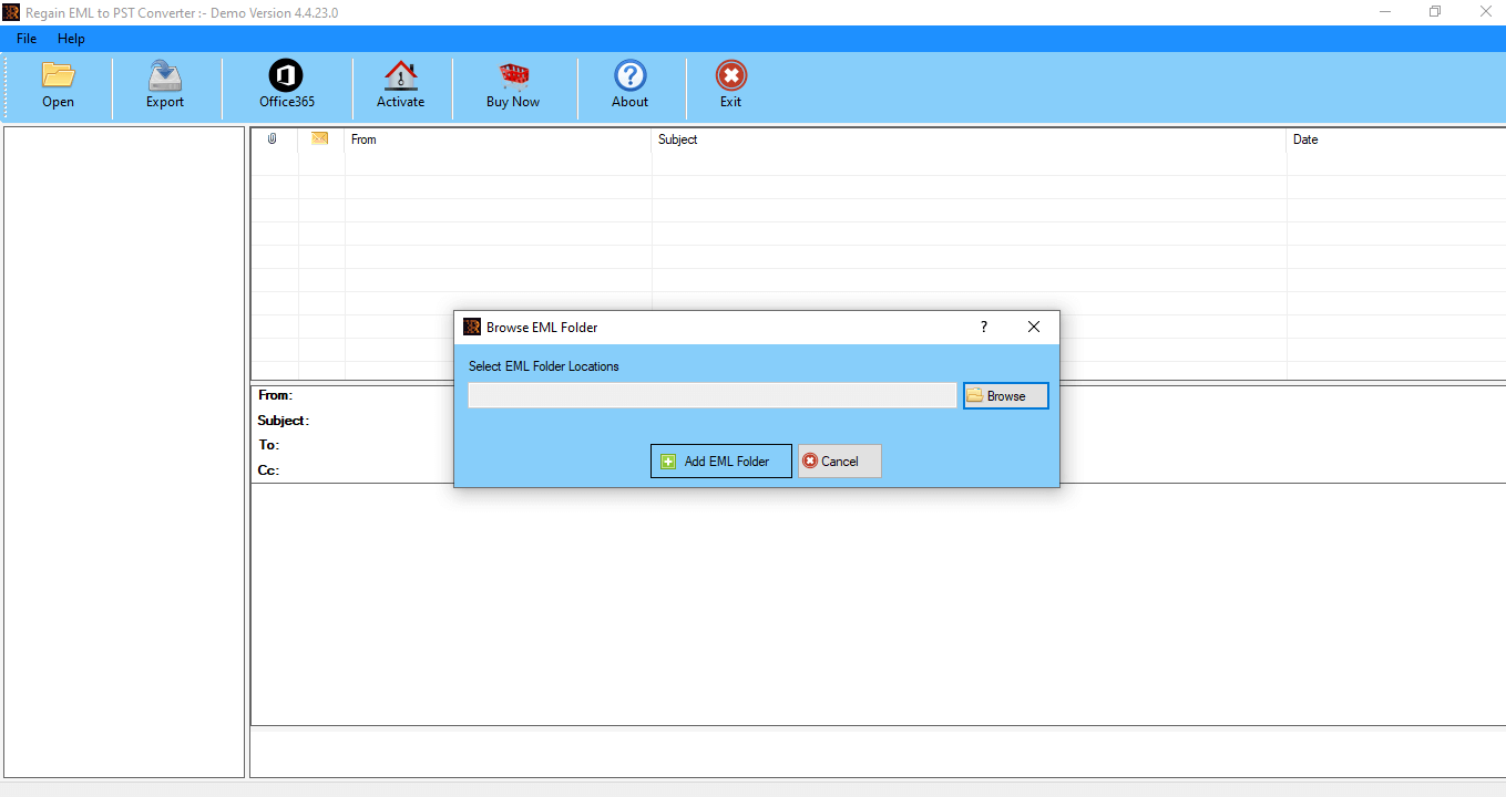 EML File Converter - Step 1